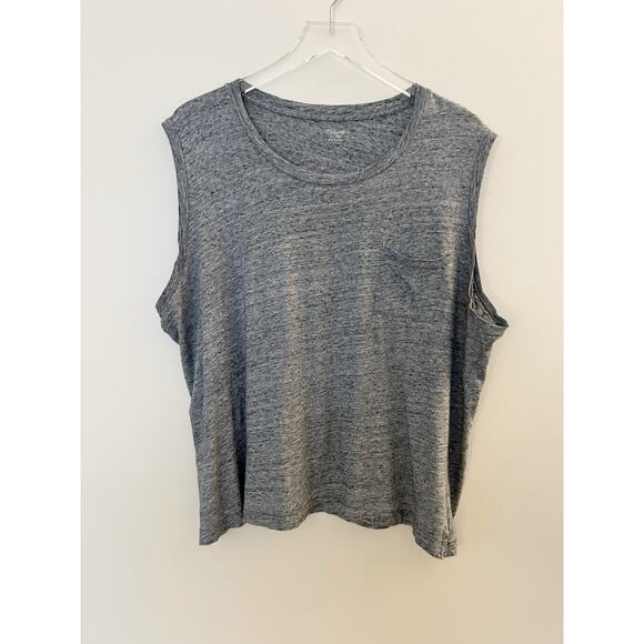 Madewell Whisper Pocket Muscle Tank Top Plus Size XXL Heather Gray - Picture 4 of 12